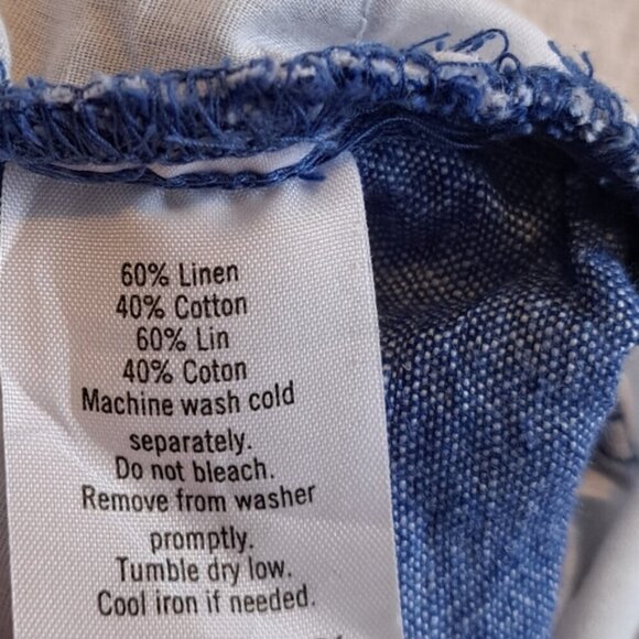 Janie and Jack boys size 6 to 12 months linen blend blue shorts - Picture 4 of 4